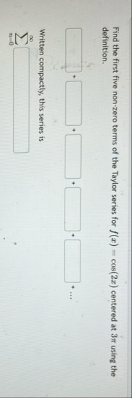 Find the first five non - zero terms of the