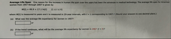 Average Life Span One reason for the increase in