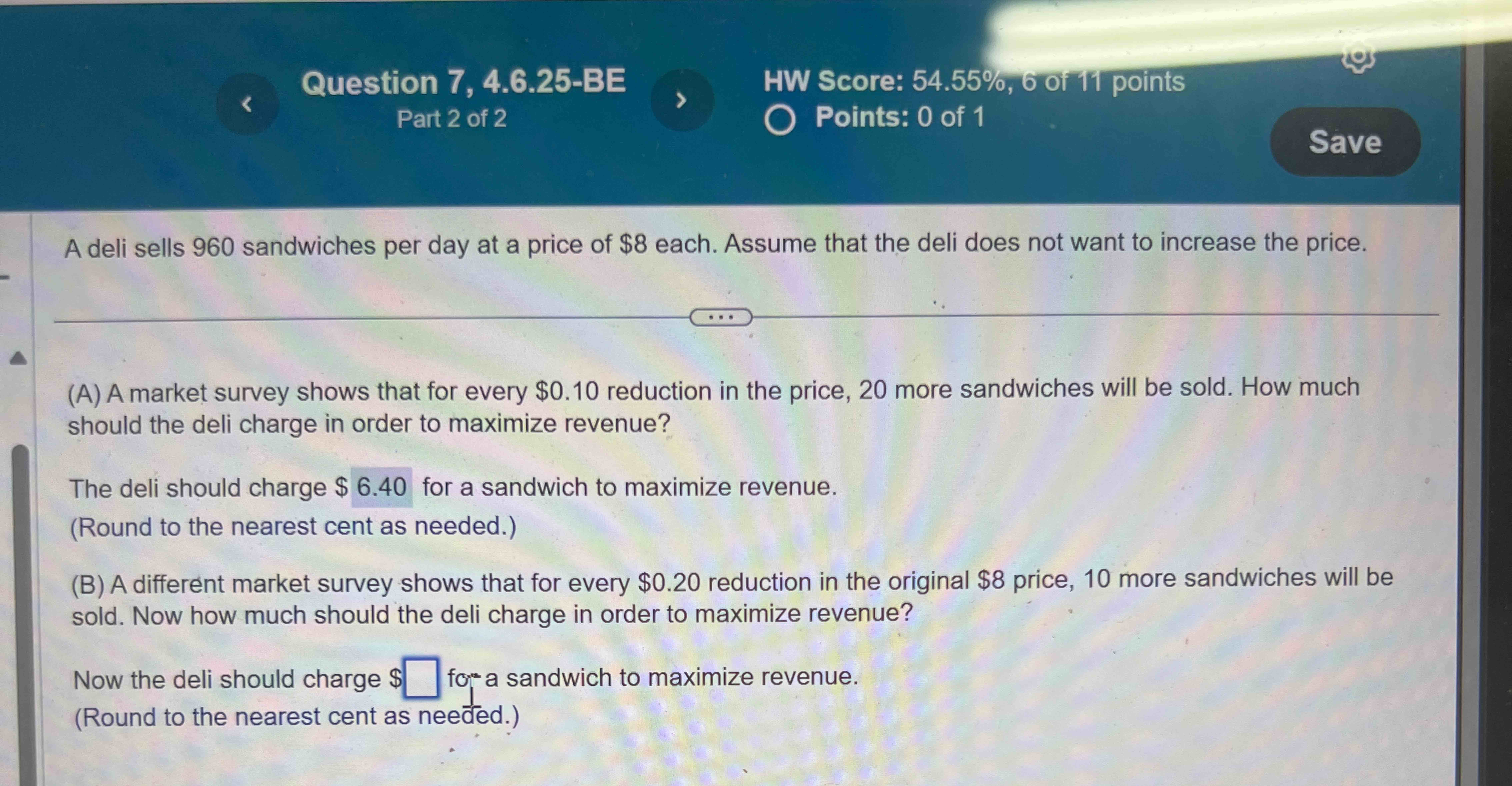 A deli sells 9 6 0 sandwiches per day at a price