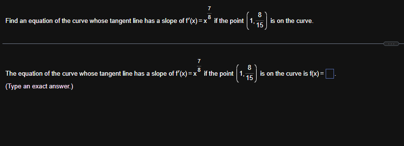 Find a n equation o f the curve whose tangent