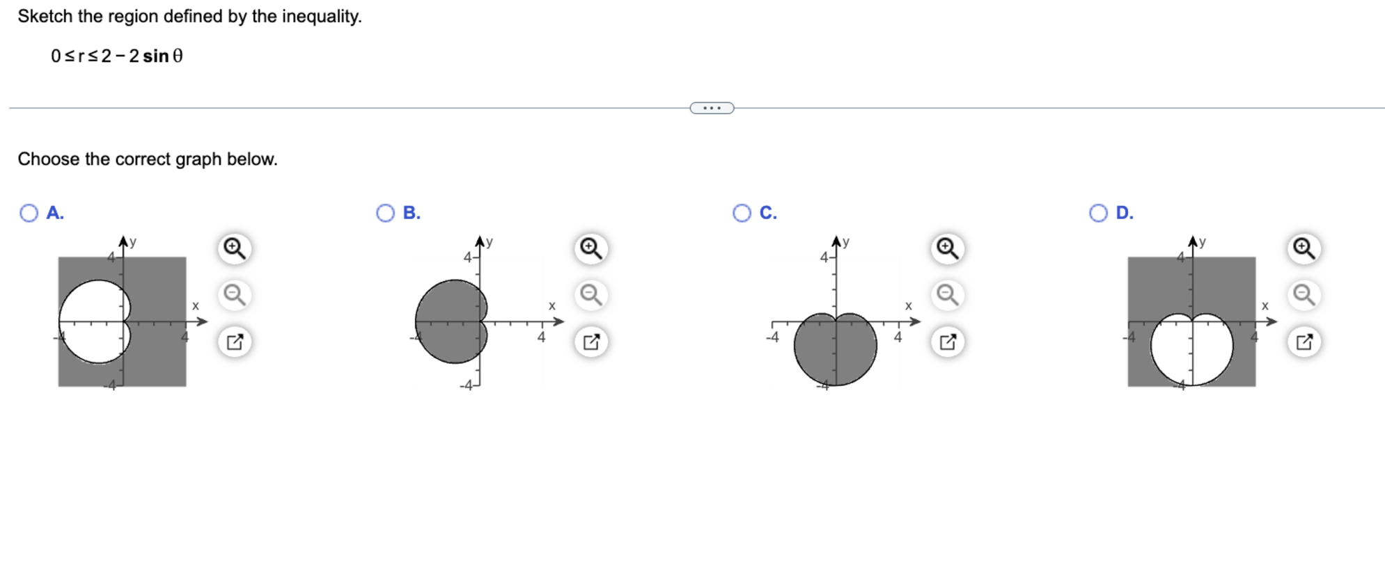Sketch the region defined b y the inequality. 0 r