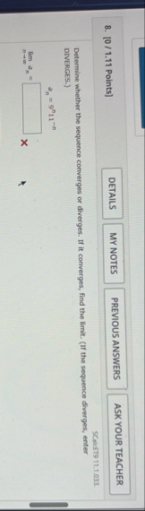 [ 0 / 1 . 1 1 Points ] Determine whether the