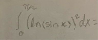 0 2 ( l n ( s i n x ) ) 2 d x =