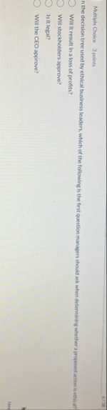 0 3 0 Multiple Choice 3 points n the decision