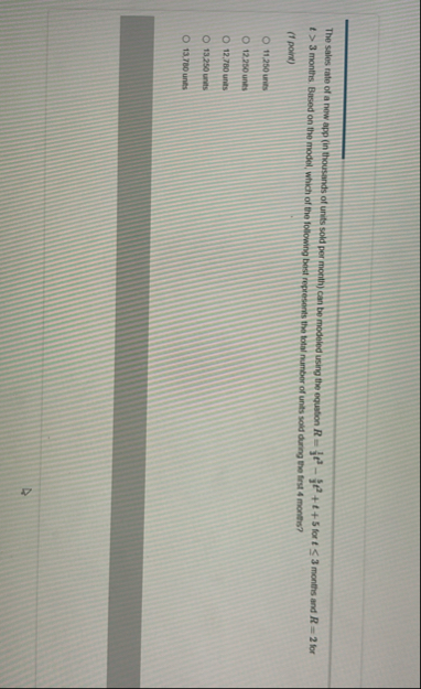 The sales tate of a new app ( in thousands of