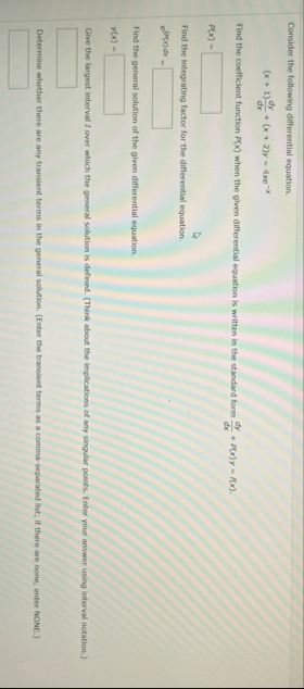Consider the following differential equation. ( x