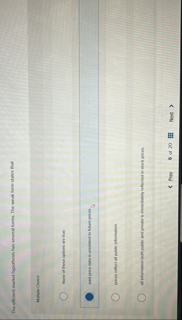 The efficient market hypothesis has several