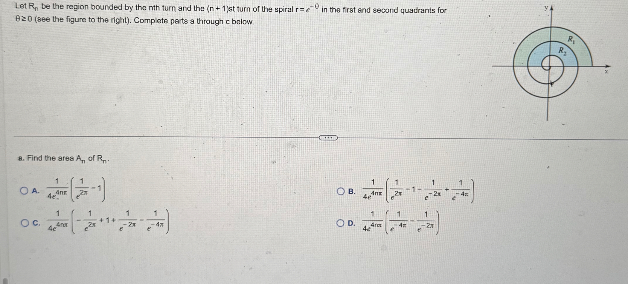 Let R n be the region bounded by the n th turn