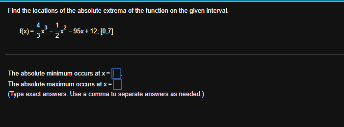 Find the locations o f the a b s o l u t e