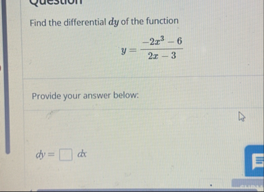 Find the differential d y of the function y = - 2