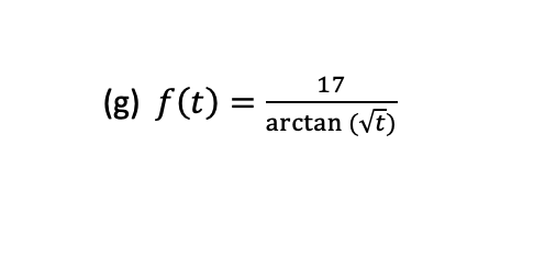 find the derivative ( g ) f ( t ) = 1 7 a r c t a