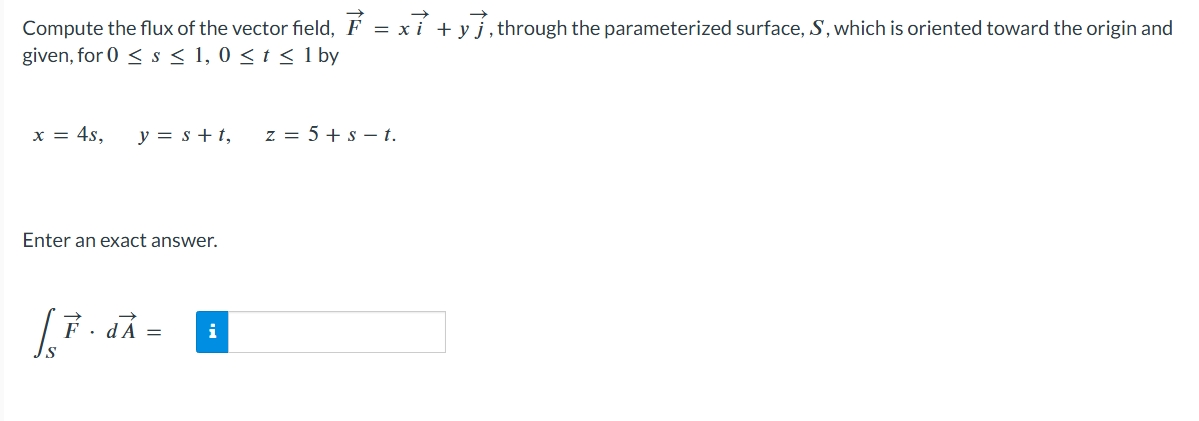 Compute the flux o f the vector field, vec ( F )