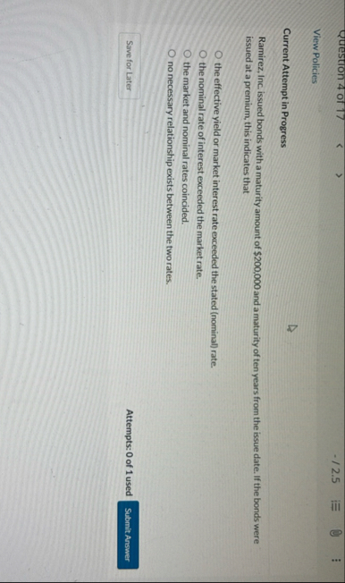 View Policies Current Attempt in Progress