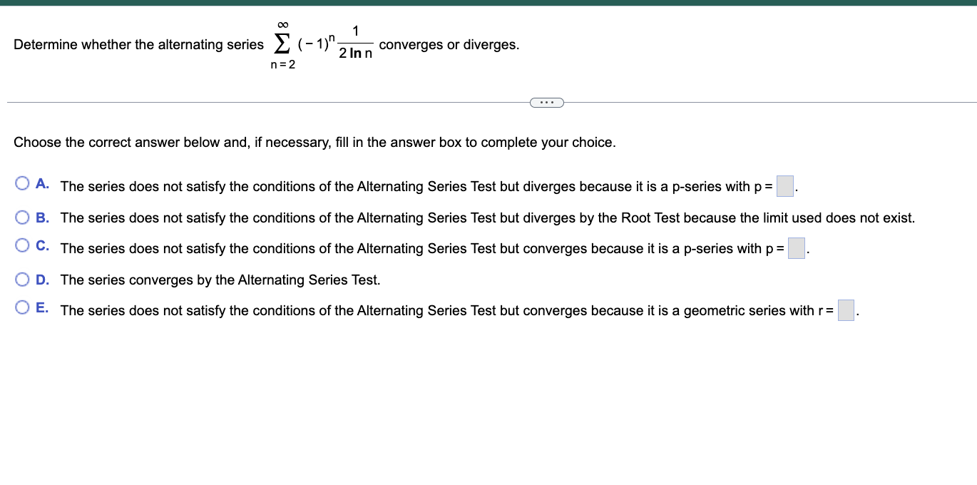 Determine whether the alternating series \ ( \