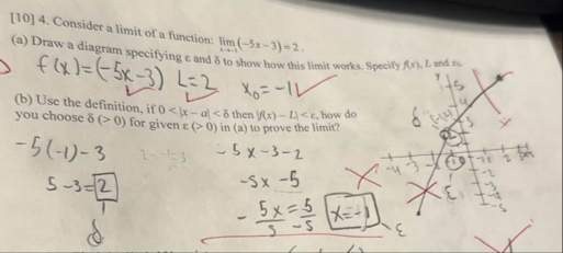 [ 1 0 ] 4 . Consider a limit of a function: lim x