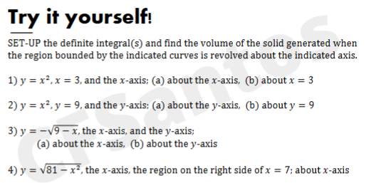 Try i t yourself! SET - U P the definite integral