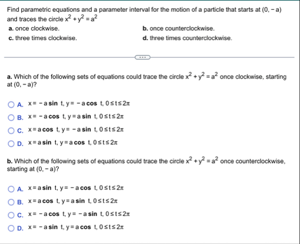 Find parametric equations and a parameter