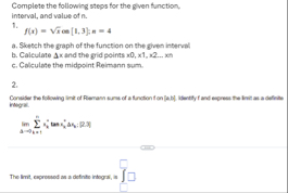 Complata the following staps for the given