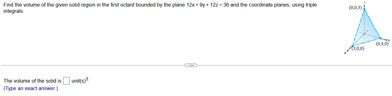 1 6 . 4 . 1 5 Find the volume o f the given solid