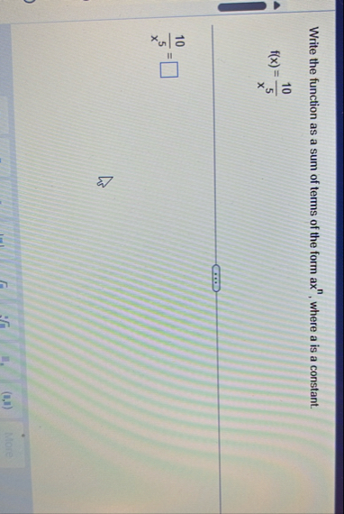 Write the function as a sum of terms of the form