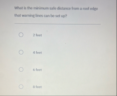 What is the minimum safe distance from a roof