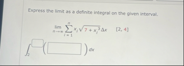 Express the limit as a definite integral on the