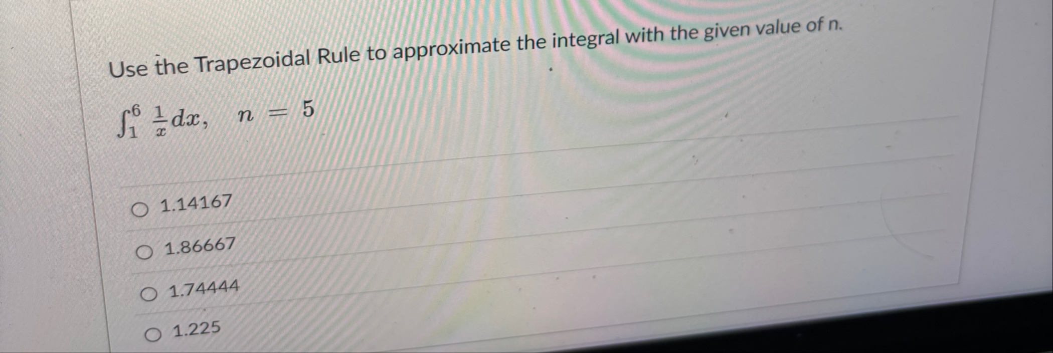 Use the Trapezoidal Rule to approximate the