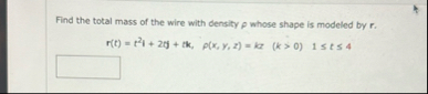 Find the total mass of the wire with density p