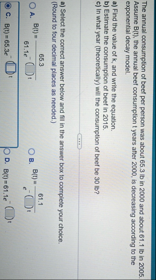 The annual consumption of beef per person was