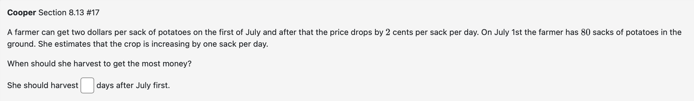 Cooper Section 8 . 1 3 \ # 1 7 A farmer can get