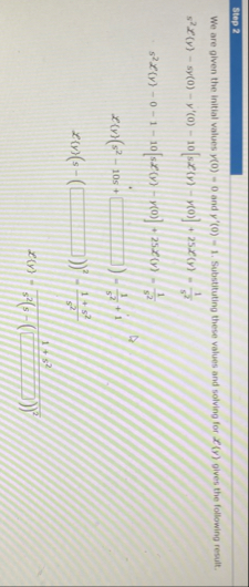 Step 2 We are given the initial values y ( 0 ) =