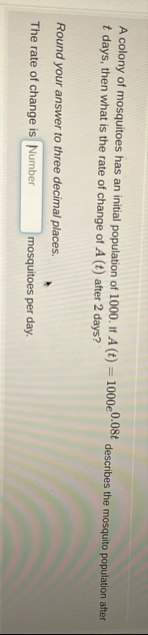 A colony of mosquitoes has an initial population