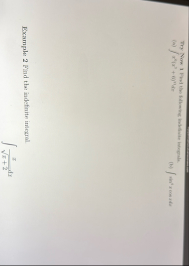 Try Now 1 Find the following indefinite