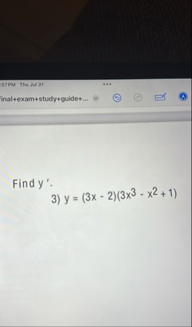 5 7 PM Thu Jul 3 1 inal + exam + study + guide +