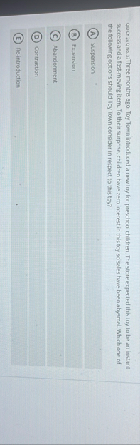 QD Ch 2 4 Q No . 3 7 Three months ago, Toy Town