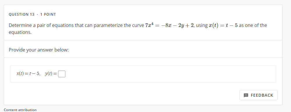 QUESTION 1 3 * 1 POINT Determine a pair o f