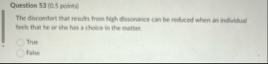 Question 5 3 ( 0 . 5 points ) The discorriort