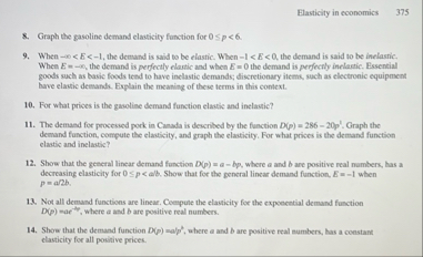 Elasticity in economics 3 7 5 8 . Graph the