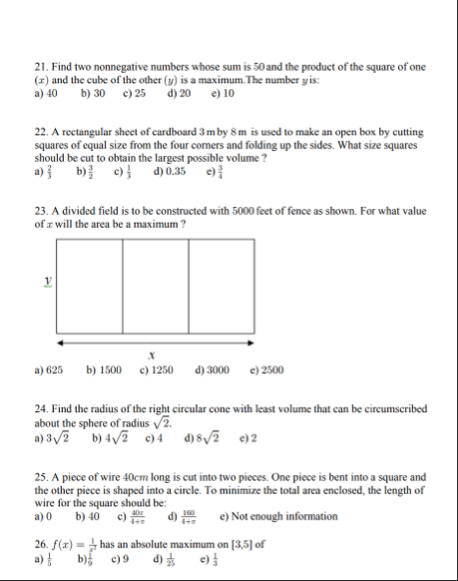 Find two nonnegative numbers whose sum is 5 0 and