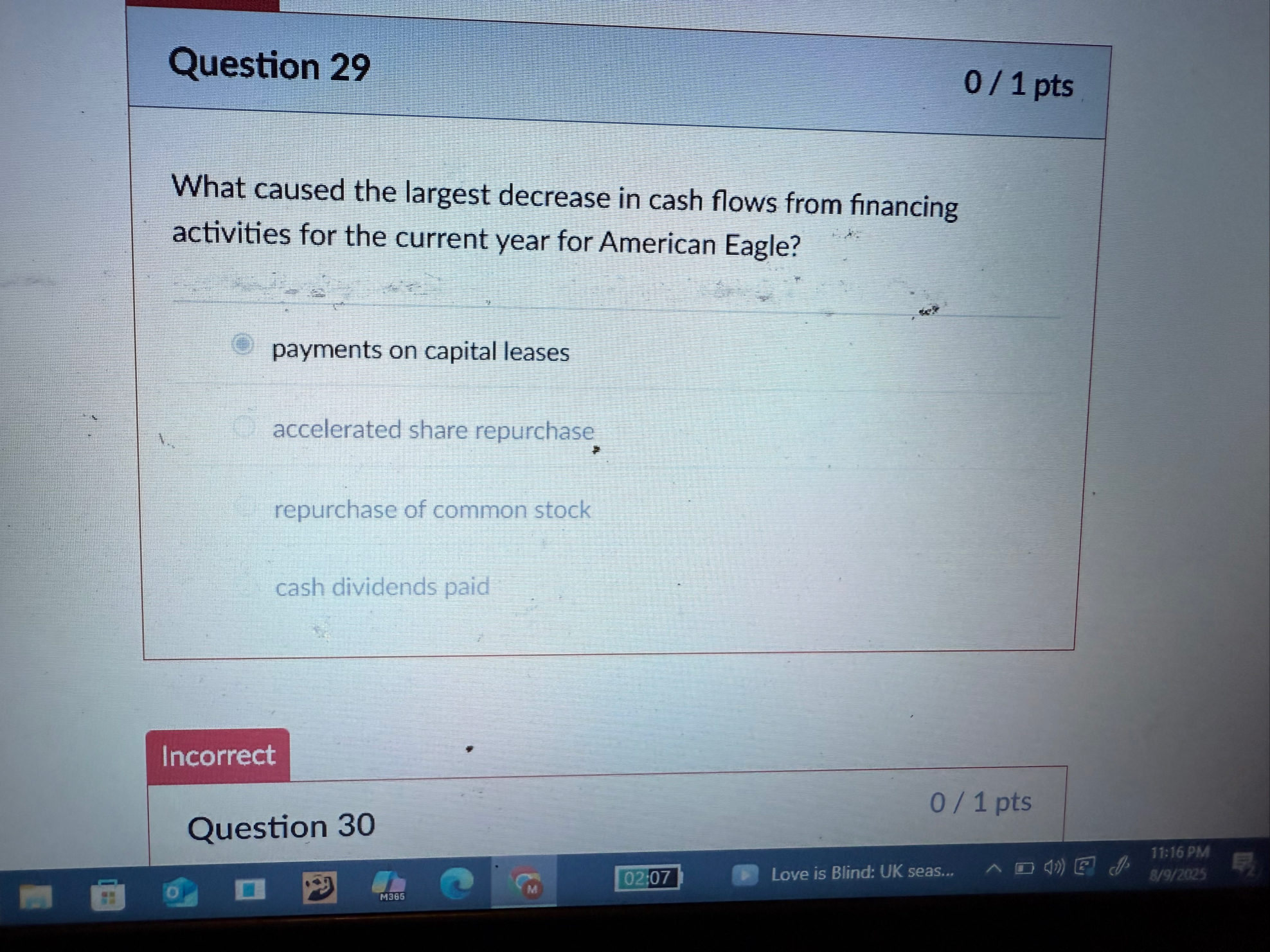Question 2 9 0 / 1 pts What caused the largest