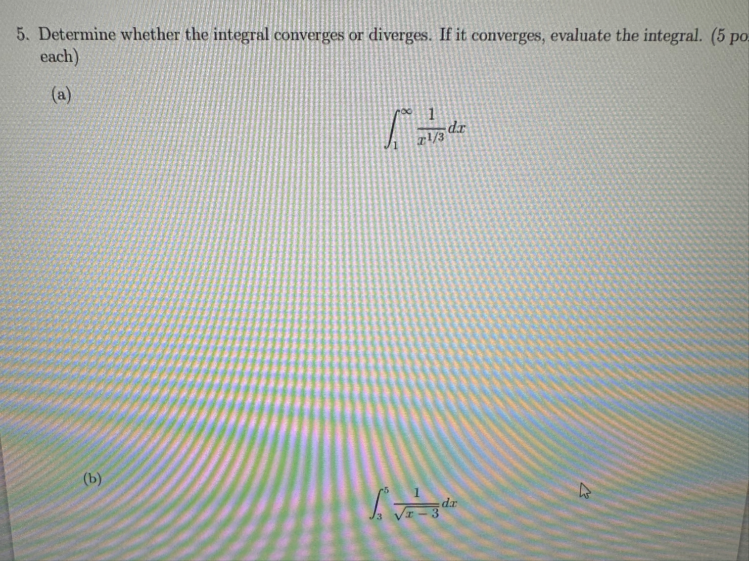 Determine whether the integral converges or