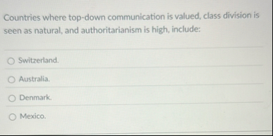 Countries where top - down communication is