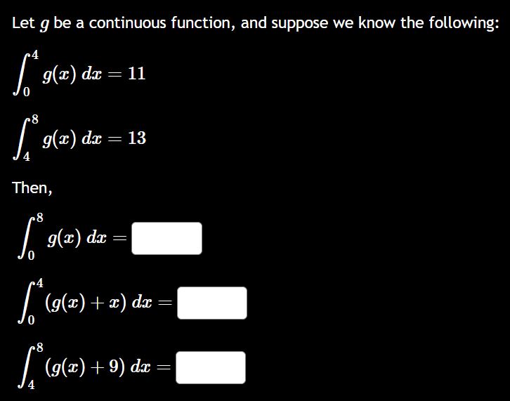 Let g b e a continuous function, and suppose w e