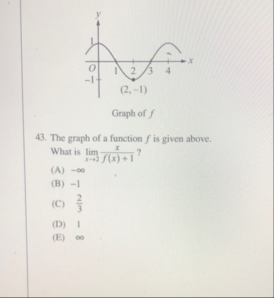Grapn or J 4 3 . The graph of a function f is