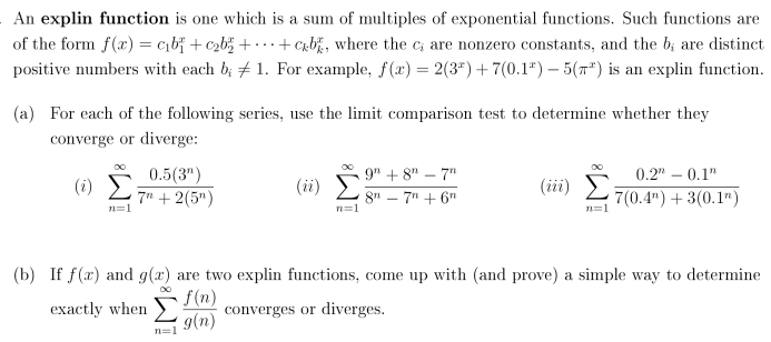 A n explin function i s one which i s a sum o f