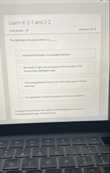 Learn It ! 2 - 1 and 2 - 2 Total points: - - / 3