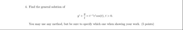 Find the general solution of y ' y t = t - 1 e '