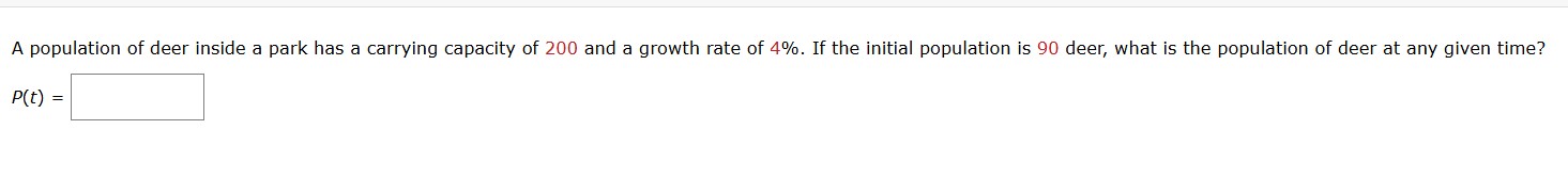 A population of deer inside a park has a carrying