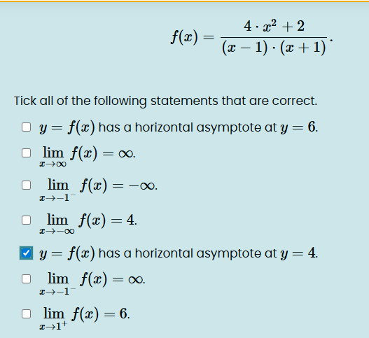 f ( x ) = 4 * x 2 + 2 ( x - 1 ) * ( x + 1 ) Tick