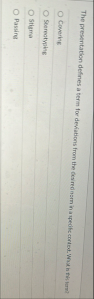 The presentation defines a term for deviations